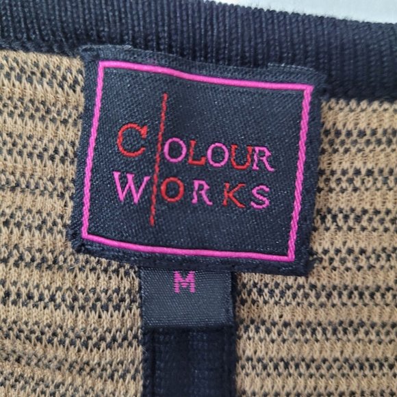 Colour Works Sweater Womens M Snap Closure Long Sleeve Diamond‎ Print Cardigan - Picture 6 of 12